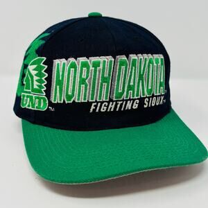 Vintage North Dakota Fighting Sioux Sports Specialties Hat Cap Snapback Shadow